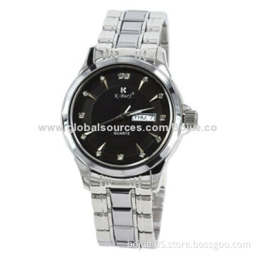 Brown ceramic between stainless steel watch